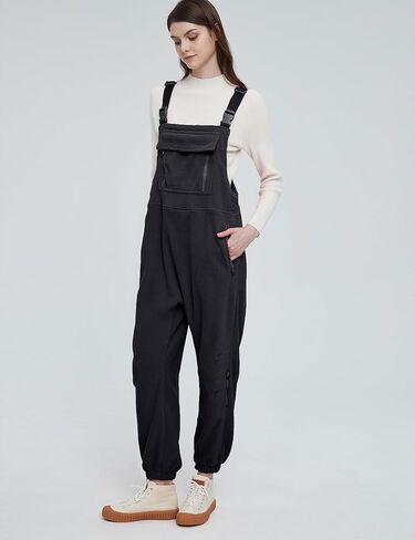 سيك مي افرهول من الصوف للنساء من قطعة واحدة باشرطة بحمالات قابلة للتعديل للتدفئة في الشتاء، سروال تزلج زغبي in Kuwait