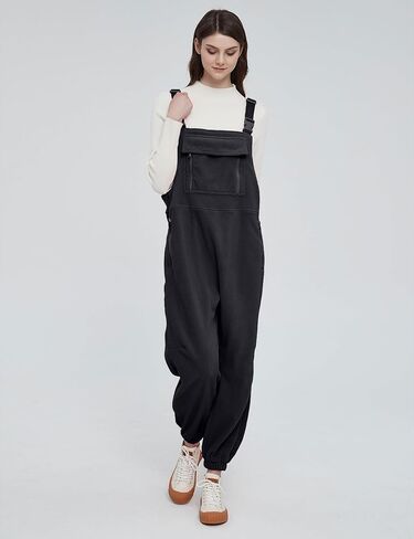 سيك مي افرهول من الصوف للنساء من قطعة واحدة باشرطة بحمالات قابلة للتعديل للتدفئة في الشتاء، سروال تزلج زغبي in Kuwait