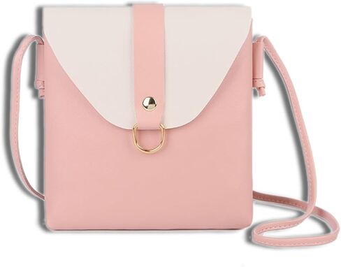Uilo Zian Small Pu Leather Over Shoulder Handbag Crossbody Bag for Women，Fashion Cell Phone Coin Purse for Girl-Pink in Saudi Arabia