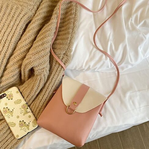 Uilo Zian Small Pu Leather Over Shoulder Handbag Crossbody Bag for Women，Fashion Cell Phone Coin Purse for Girl-Pink in Saudi Arabia