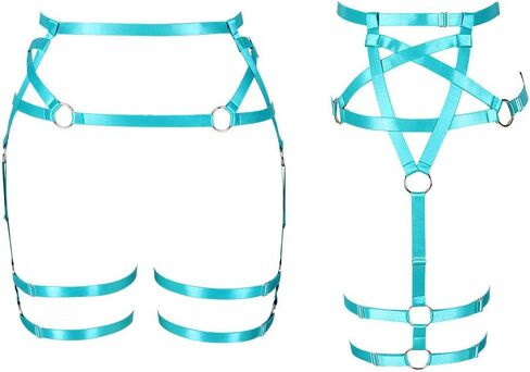 PETMHS Women's Pentagram Harness Garter Belt Punk Leg Waist Straps Lingerie Adjust Thigh Stockings Body Caged Belts in Saudi Arabia