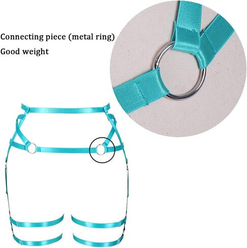 PETMHS Women's Pentagram Harness Garter Belt Punk Leg Waist Straps Lingerie Adjust Thigh Stockings Body Caged Belts in Saudi Arabia