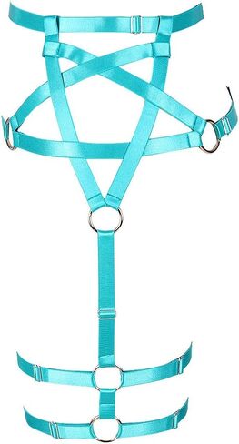 PETMHS Women's Pentagram Harness Garter Belt Punk Leg Waist Straps Lingerie Adjust Thigh Stockings Body Caged Belts in Saudi Arabia