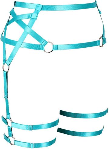 PETMHS Women's Pentagram Harness Garter Belt Punk Leg Waist Straps Lingerie Adjust Thigh Stockings Body Caged Belts in Saudi Arabia