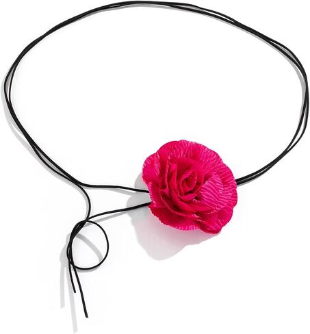 موتريدا مجموعة احزمة زهور كبيرة انيقة قابلة للتعديل من حبل مخملي قابل للتعديل للنساء والفتيات من 4 قطع in Kuwait