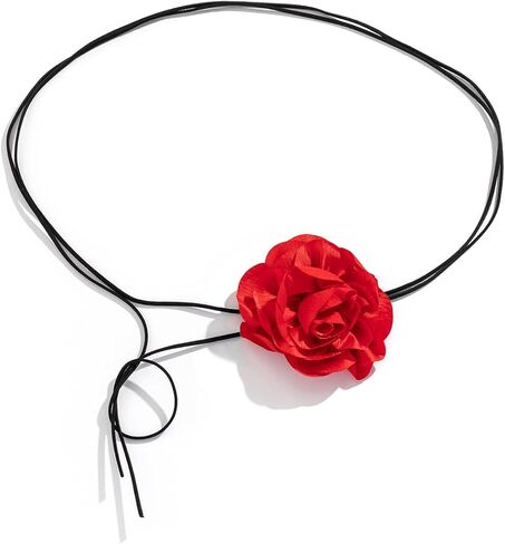 موتريدا مجموعة احزمة زهور كبيرة انيقة قابلة للتعديل من حبل مخملي قابل للتعديل للنساء والفتيات من 4 قطع in Kuwait