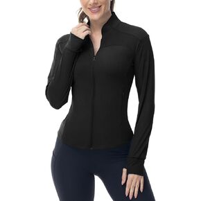 Gopune Women's Workout Athletic Jacket Lightweight Zip Up Yoga Slim Fit Tops with Pockets