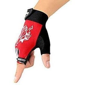 Kids Cycling Fingerless Gloves Boys Girls Half Finger Riding Gloves Outdoor Sport Mittens Child Shockproof Non-Slip Gel Gloves for Motorcycle Bike Camping Hiking Climbing Fitness UV Protection Gloves