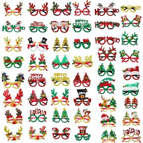 conehoy 50 جهاز كمبيوتر شخصى عيد الميلاد بريق حزب نظارات إطارات عيد الميلاد ديكور نظارات إطارات متعة نظارات حزب ملحق للجنسين زي النظارات الإطار لحفلات عيد الميلاد زينة عطلة تفضل in Kuwait