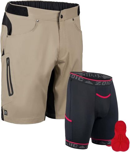 شورت ركوب الدراجات Ether 9 للرجال من Zoic + بطانة أساسية in Kuwait