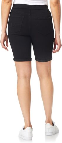 WallFlower Women's Pull on Bermuda Denim Shorts High-Rise Insta Soft Juniors (Available in Plus Size) in Saudi Arabia