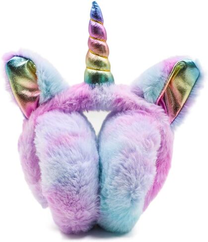 Girls Unicorn Earmuffs Winter Warm Soft Plush Ear Warmers for Kids Adults in Kuwait