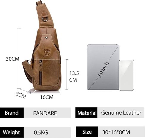 حقيبة صدر للرجال من FANDARE مصنوعة من الجلد الطبيعي وحقيبة كتف كروس وحقائب ظهر in Kuwait