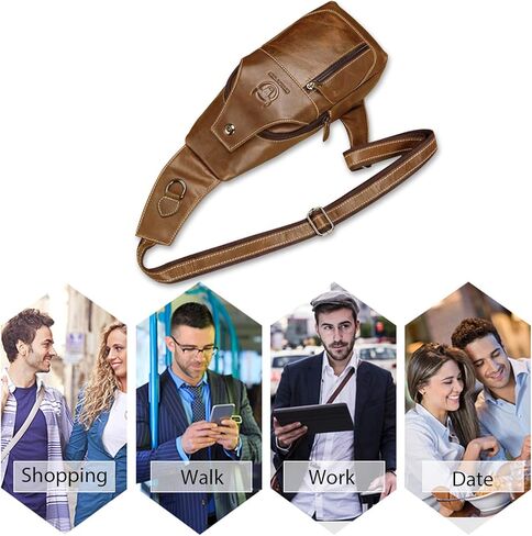 حقيبة صدر للرجال من FANDARE مصنوعة من الجلد الطبيعي وحقيبة كتف كروس وحقائب ظهر in Kuwait