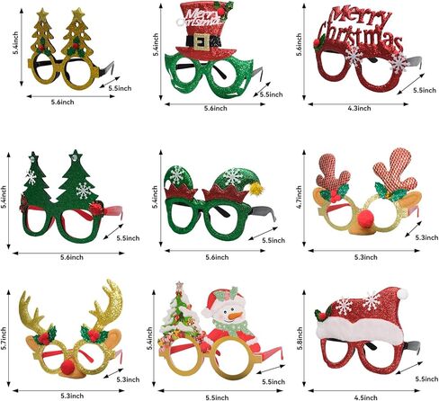 conehoy 50 جهاز كمبيوتر شخصى عيد الميلاد بريق حزب نظارات إطارات عيد الميلاد ديكور نظارات إطارات متعة نظارات حزب ملحق للجنسين زي النظارات الإطار لحفلات عيد الميلاد زينة عطلة تفضل in Kuwait