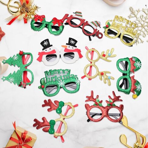 conehoy 50 جهاز كمبيوتر شخصى عيد الميلاد بريق حزب نظارات إطارات عيد الميلاد ديكور نظارات إطارات متعة نظارات حزب ملحق للجنسين زي النظارات الإطار لحفلات عيد الميلاد زينة عطلة تفضل in Kuwait