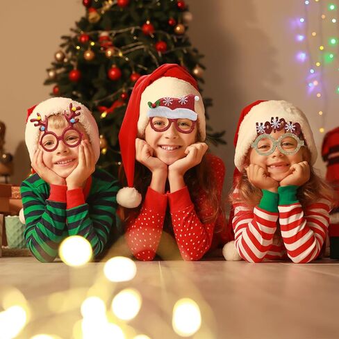 conehoy 50 جهاز كمبيوتر شخصى عيد الميلاد بريق حزب نظارات إطارات عيد الميلاد ديكور نظارات إطارات متعة نظارات حزب ملحق للجنسين زي النظارات الإطار لحفلات عيد الميلاد زينة عطلة تفضل in Kuwait