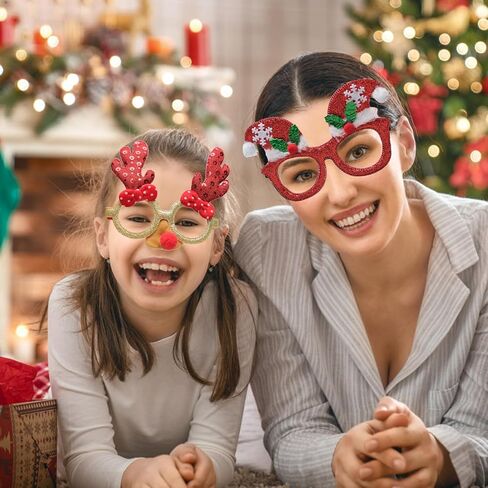 conehoy 50 جهاز كمبيوتر شخصى عيد الميلاد بريق حزب نظارات إطارات عيد الميلاد ديكور نظارات إطارات متعة نظارات حزب ملحق للجنسين زي النظارات الإطار لحفلات عيد الميلاد زينة عطلة تفضل in Kuwait