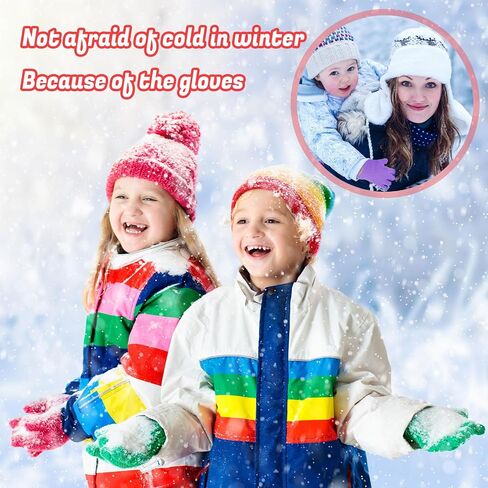 Handepo 200 Pairs Kids Gloves Bulk Children Winter Knitted Gloves Colorful Stretchy Full Finger Gloves for Homeless Donation Boys Girls Winter Christmas Gifts in Saudi Arabia