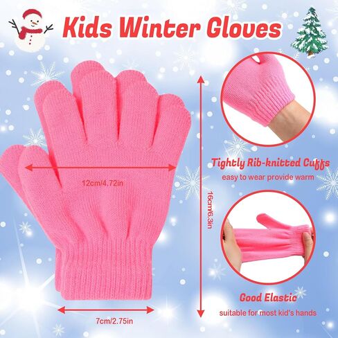Handepo 200 Pairs Kids Gloves Bulk Children Winter Knitted Gloves Colorful Stretchy Full Finger Gloves for Homeless Donation Boys Girls Winter Christmas Gifts in Saudi Arabia