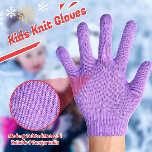 Handepo 200 Pairs Kids Gloves Bulk Children Winter Knitted Gloves Colorful Stretchy Full Finger Gloves for Homeless Donation Boys Girls Winter Christmas Gifts in Saudi Arabia