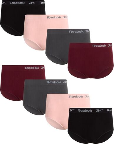 Reebok Women's Underwear - Rib Knit Briefs Panties (8 Pack) in Saudi Arabia