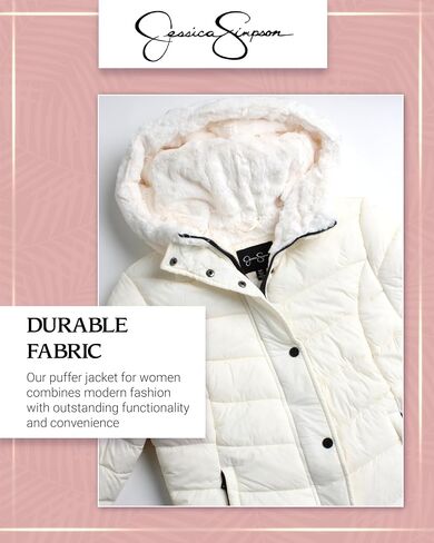 Jessica Simpson Women's Winter Jacket – Sherpa Lined Puffer Parka Windbreaker Coat (S-XL) in Saudi Arabia