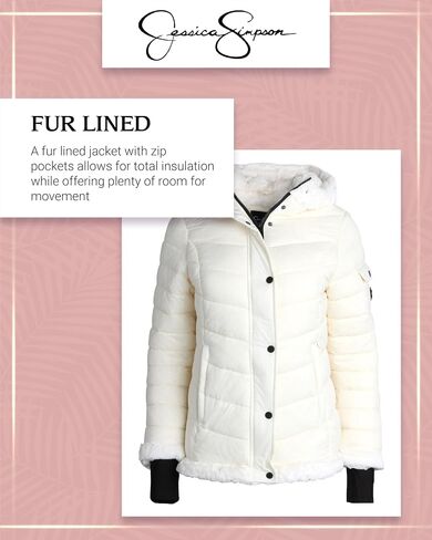 Jessica Simpson Women's Winter Jacket – Sherpa Lined Puffer Parka Windbreaker Coat (S-XL) in Saudi Arabia