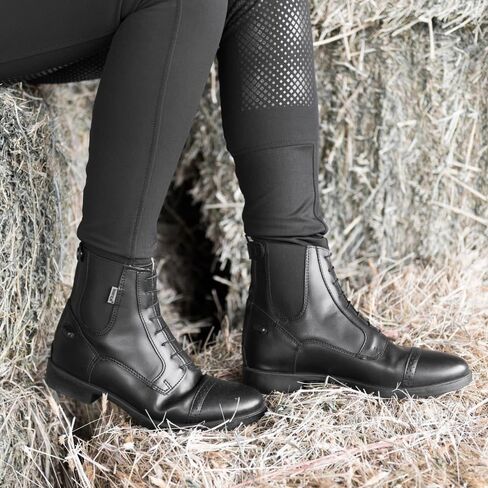 HORZE Kilkenny Kids' Unisex Equestrian Synthetic Leather Zip-Up Schooling Paddock Boots in Saudi Arabia