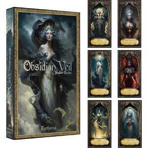 Obsidian Veil Oracle Deck | Unveil Your True Self - Unique Shadow Work Tool, Healing & Divination, Feminine Wisdom, Spiritual Growth Cards in Saudi Arabia