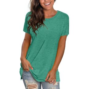 تيشيرتات نسائية فضفاضة من Saloogoe بأكمام قصيرة صيفية كاجوال للتمرينات واليوجا، قمصان علوية in Kuwait