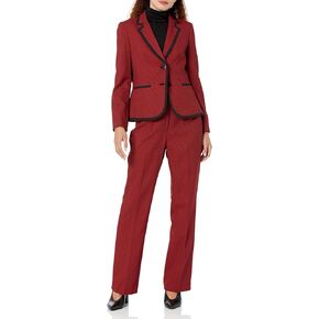 Le Suit womens Mini Houndstooth 2 Button Jacket/Pant Suit Business Suit Pants Set