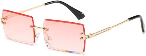 HEPTAGRAM 7 Rimless Rectangle Sunglasses for Women Square Fashion Frameless Small Vintage Buffs Glasses for Men shades in Saudi Arabia