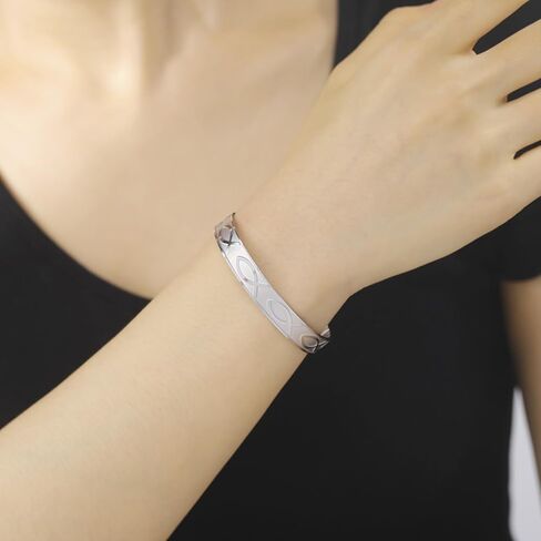 VASSAGO Jesus Fish Cuff Bracelet Open Bangle for Women Girls Christian Fish Adjustable Bracelet Animal Cuff Bracelet Fish Ichthys Symbol Jewelry in Kuwait