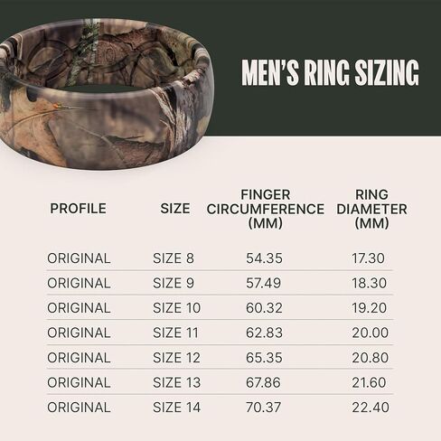 مجموعة حلقات من السيليكون من Groove Life Mossy Oak Blades and Breakup Country Camo - خواتم زفاف مطاطية قابلة للتنفس للرجال، تغطية مدى الحياة، تصميم فريد، حلقة ملائمة مريحة - مقاس 12 in Kuwait
