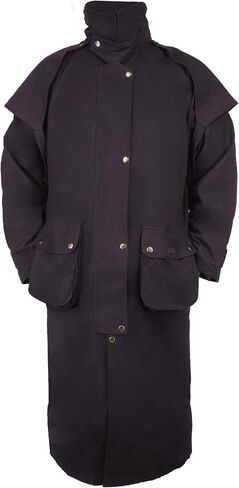 RESISTANCE Premium Oilskin Duster Coat Waterproof Cotton Unisex Cowboy Cowgirl Western Workwear in Saudi Arabia