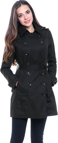 معطف BGSD نسائي Viv مقاوم للماء بغطاء للرأس متوسط ​​الطول in Kuwait