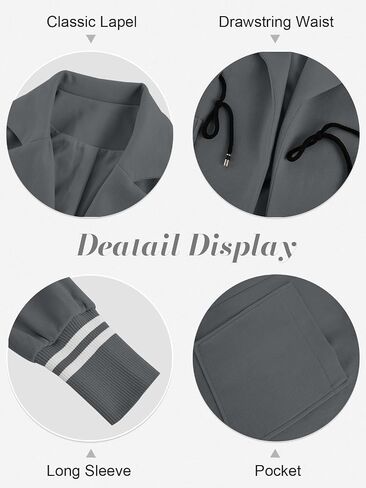 Fazortev Women Coat Pocket Casual Drawstring Waist Open Front Classic Lapel Overcoat in Kuwait