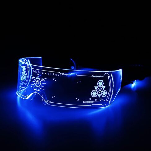 نظارات LED من MEILI LED بـ7 ألوان، 4 أوضاع مضيئة مضيئة مضيئة لنظارات أضواء احتفالية الهالوين الإلكترونية in Kuwait