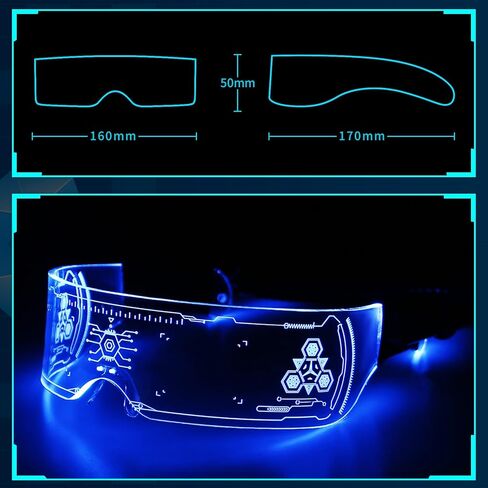 نظارات LED من MEILI LED بـ7 ألوان، 4 أوضاع مضيئة مضيئة مضيئة لنظارات أضواء احتفالية الهالوين الإلكترونية in Kuwait