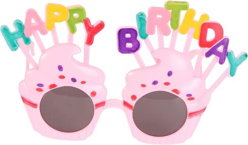 نظارات OULII Happy Birthday نظارات شمسية Sweet Cream Cake Glasses Costume Glasses Props Funny Novelty لمحبي أعياد الميلاد in Kuwait