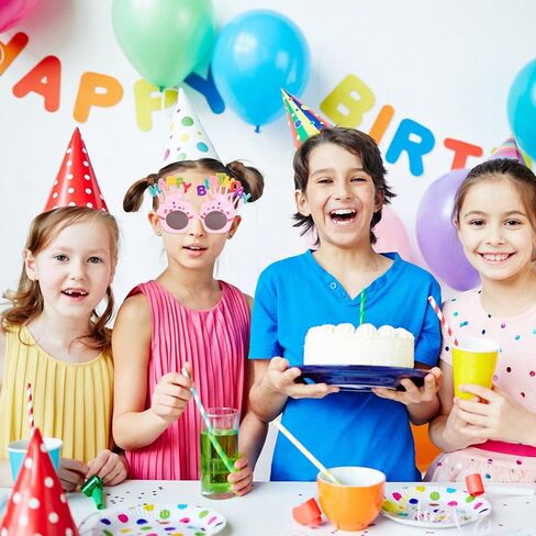 نظارات OULII Happy Birthday نظارات شمسية Sweet Cream Cake Glasses Costume Glasses Props Funny Novelty لمحبي أعياد الميلاد in Kuwait