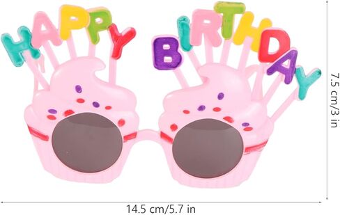 نظارات OULII Happy Birthday نظارات شمسية Sweet Cream Cake Glasses Costume Glasses Props Funny Novelty لمحبي أعياد الميلاد in Kuwait