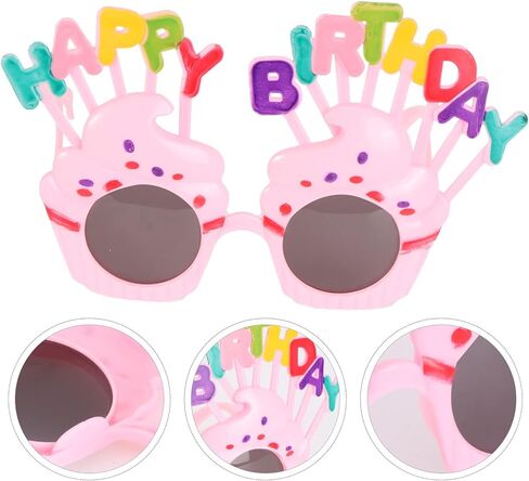 نظارات OULII Happy Birthday نظارات شمسية Sweet Cream Cake Glasses Costume Glasses Props Funny Novelty لمحبي أعياد الميلاد in Kuwait