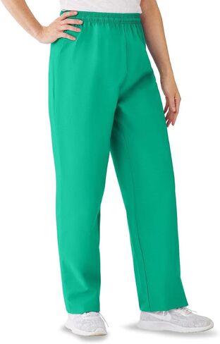 Medline AngelStat Women's Modern-Fit No-Pocket Elastic-Waistband Scrub Pants, Jade, Size Large, Regular Inseam in Saudi Arabia