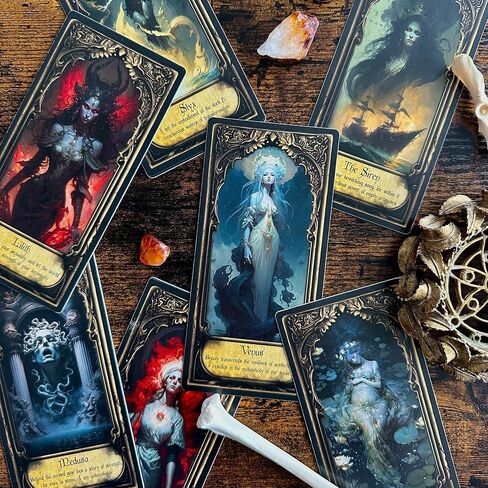 Obsidian Veil Oracle Deck | Unveil Your True Self - Unique Shadow Work Tool, Healing & Divination, Feminine Wisdom, Spiritual Growth Cards in Saudi Arabia