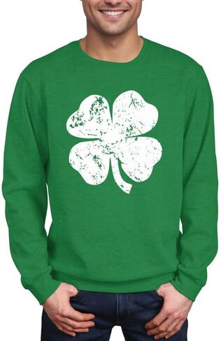 Arvilhill Men St Patrick's Day Sweatshirt Classic Shamrock Irish Long Sleeve Pullover (S-3XL) in Kuwait