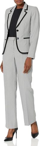 Le Suit Women's Mini Houndstooth 2 Button Jacket/Pant Suit in Kuwait