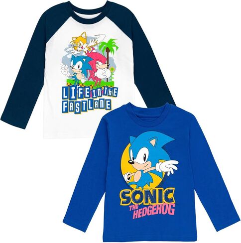 مجموعة تيشيرتات SEGA Sonic The Hedgehog Tails Knuckles من طفل صغير إلى طفل كبير in Kuwait