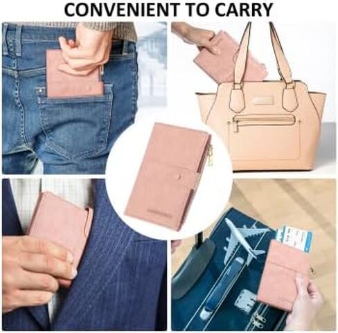 Passport Wallet Rfid Blocking Passport Holder Card Holder Multipurpose Travel Purse Wallet in Kuwait